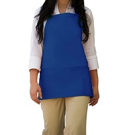 Adult Cobalt Blue Short Bib Aprons